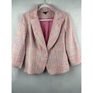 S & D Womens Medium Multicolor Tweed Blazer Jacket